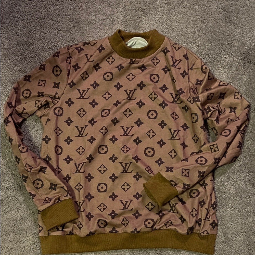 Designer Inspired Brown Patterned Sweatshirt -New